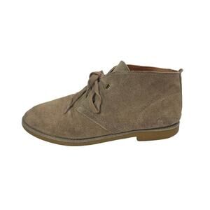 Lucky Brand Emilia Women's Beige Suede Lace up Almond Toe Ankle Chukka Boots 8